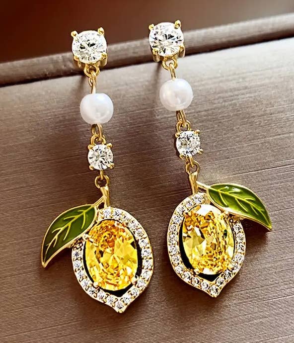 ( L321 ) FRUIT THEME LEMON EARRING